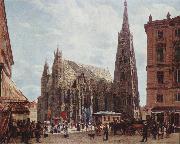 Rudolf von Alt View of Stephansdom oil painting